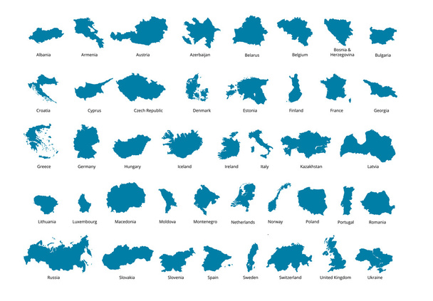 Barevné evropské země politická mapa s jasně označeny, oddělených vrstev. Vektorové ilustrace. - Vektor, obrázek