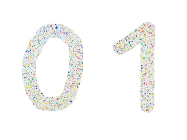 Numéro d'alphabet aquarelle coloré écrit à la main, isolé
 - Photo, image