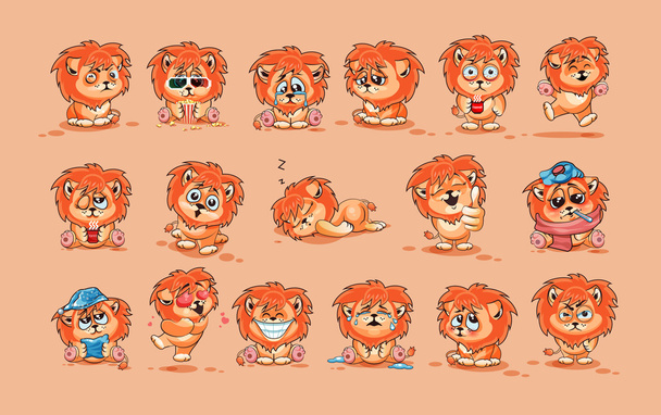 Set of Lion cubs - Vektor, Bild