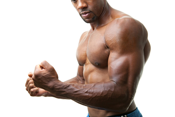 Muscular Man Flexing - Zdjęcie, obraz