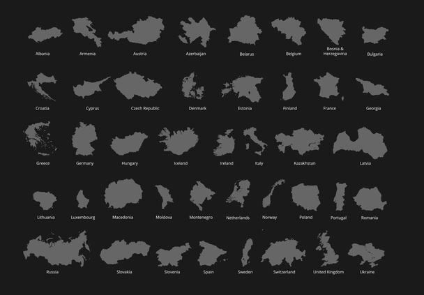 Πολύχρωμο ευρωπαϊκές χώρες πολιτικό χάρτη με σαφώς χαρακτηρισμένα, χωριστά στρώματα. Vector εικονογράφηση. - Διάνυσμα, εικόνα