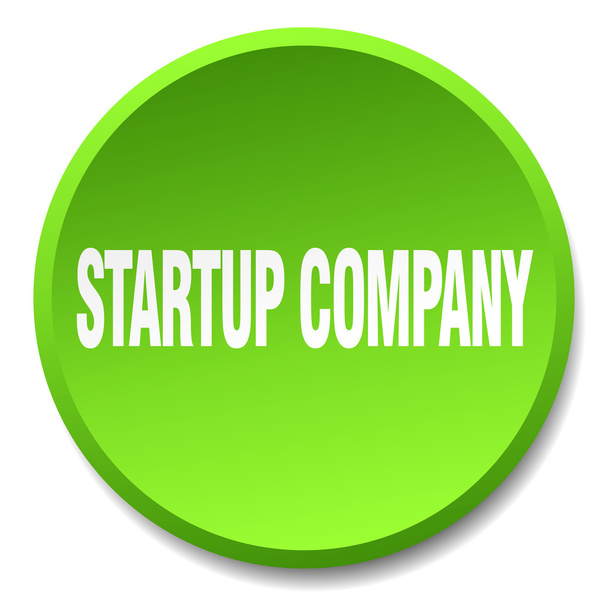 startup company green round flat isolated push button - Vektor, obrázek