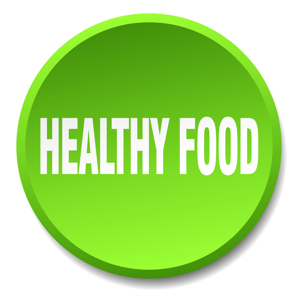 healthy food green round flat isolated push button - Vektor, obrázek