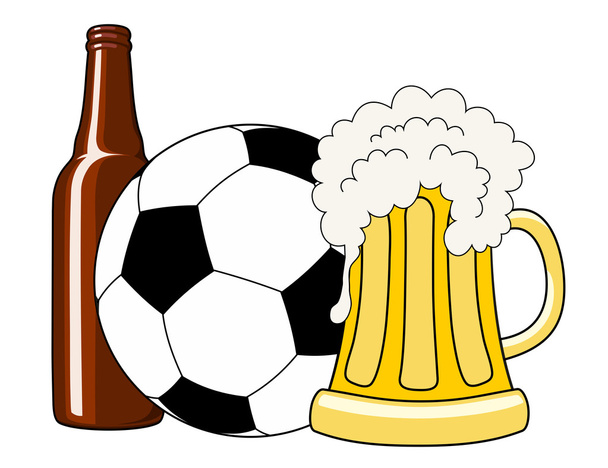 Football and beer - ベクター画像