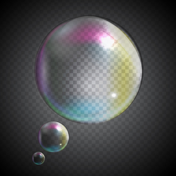 Burbujas transparentes sobre fondo gris. Ilustración vectorial
 - Vector, imagen