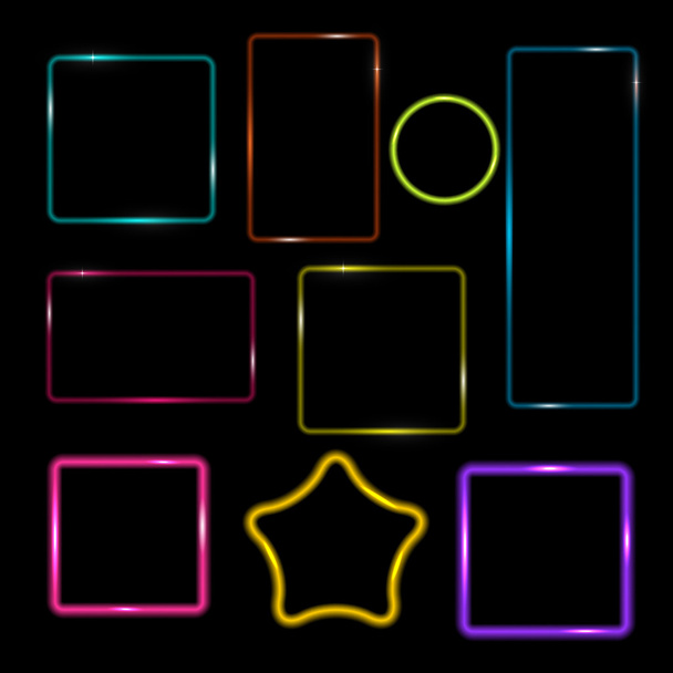 Neon Frame, painikkeita Checkered Abstract läpinäkyvä Backgrou
 - Vektori, kuva