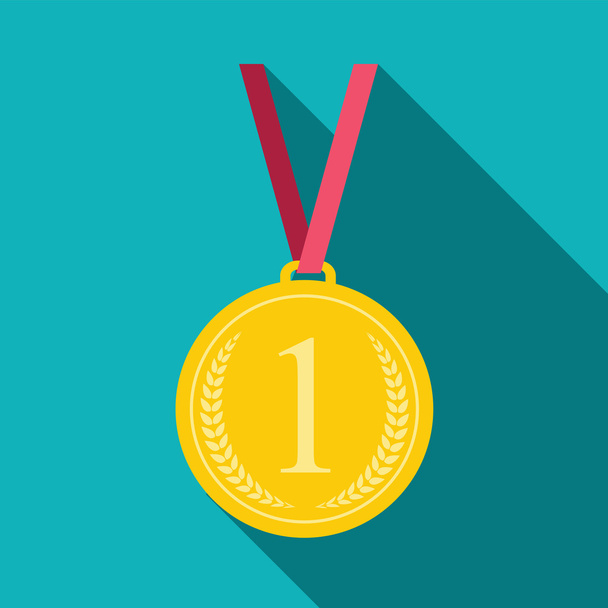 Art Flat Medal Icon for Web. Medal icon app. Medal icon best. Me - Wektor, obraz