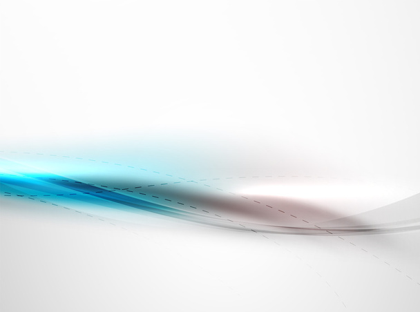 Синий глянцевый дизайн шелковых волн
 - Вектор,изображение