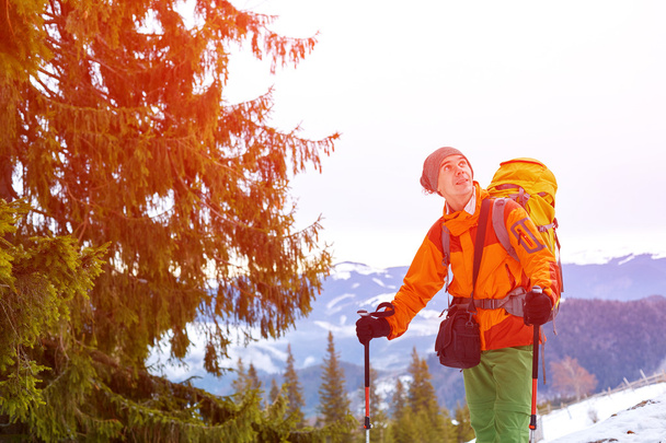 hiker in the mountains - Foto, Bild