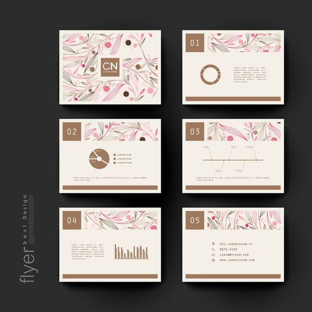 floral abstract vector brochure template. Flyer Layout - Vector, Image