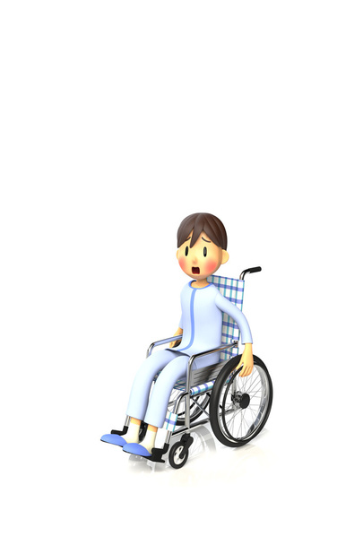 Ilustración 3D de Boy que está usando una silla de ruedas
 - Foto, Imagen