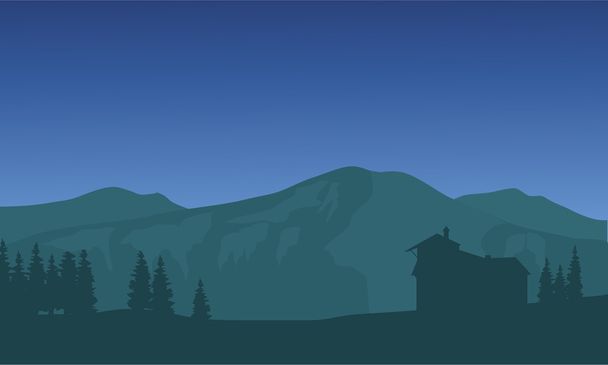 Silhouette de grande montagne la nuit
 - Vecteur, image