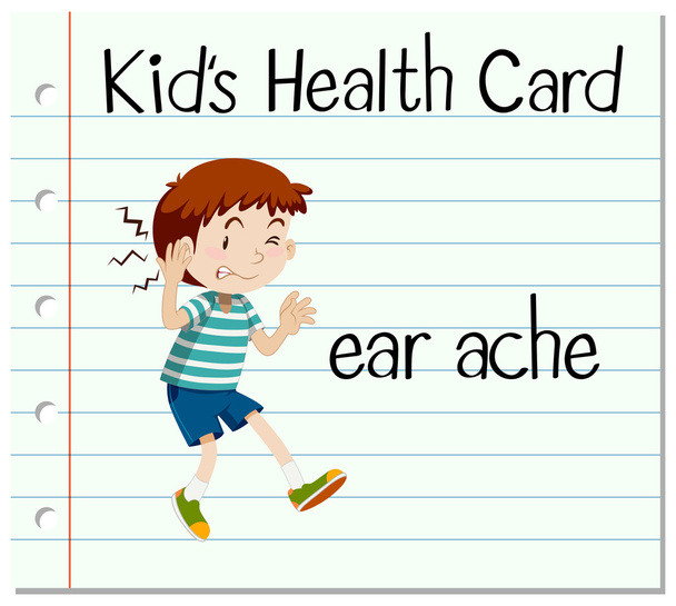 Карта здоров'я з маленьким хлопчиком і вухом
 - Вектор, зображення