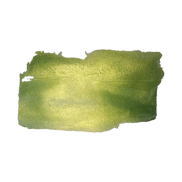 Vector green glittering paint smear stroke stain set. Abstract green glittering textured art illustration. - Vector, Image