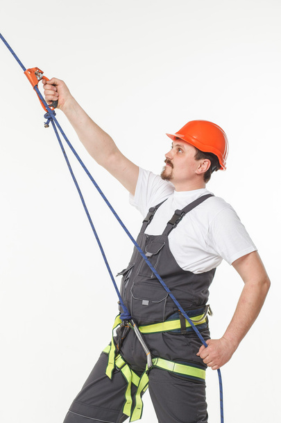 Industrial climber isolated on white  - Фото, зображення