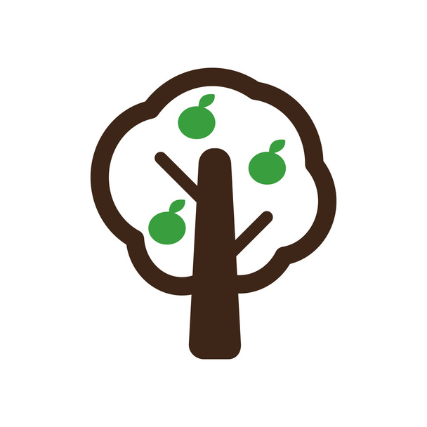 Ícone de vetor de árvore de frutas. Exploração
 - Vetor, Imagem