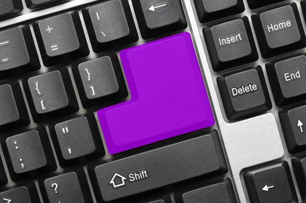Teclado conceptual - Tecla púrpura en blanco
 - Foto, Imagen