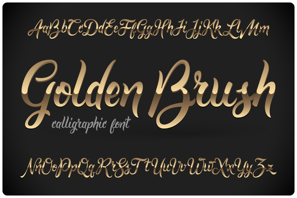 goldene Pinsel kalligrafische Schrift  - Vektor, Bild