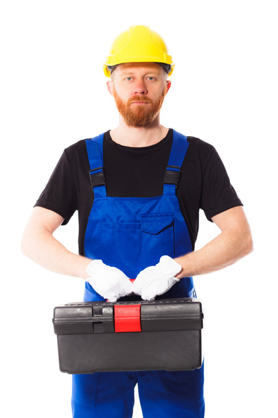 Man builder in the uniform, isolated - Photo, image