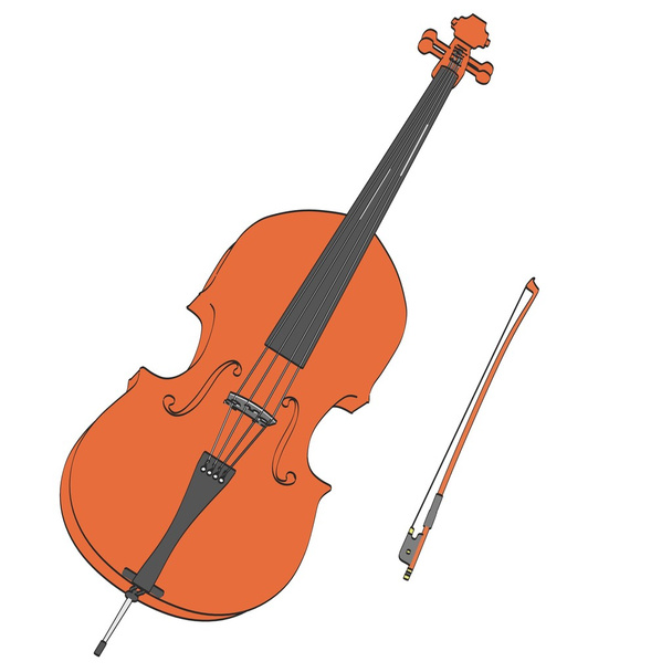 ilustración de dibujos animados del instrumento musical bajo
 - Foto, Imagen