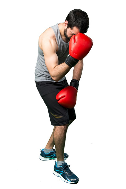 Sportman with boxing gloves - Valokuva, kuva