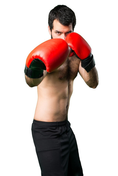 desportista com luvas de boxe
 - Foto, Imagem
