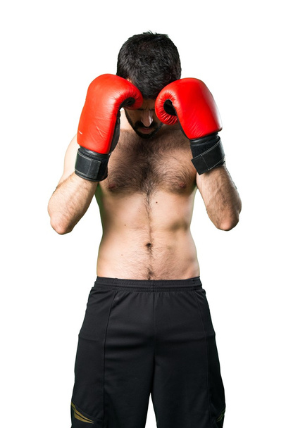 sportman με γάντια του μποξ - Φωτογραφία, εικόνα