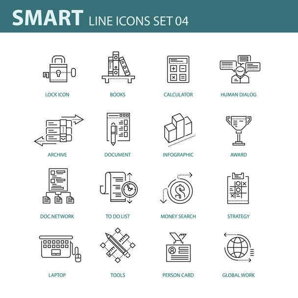 Modern thin line icons set for business, infographic and different projects - Vector, Image