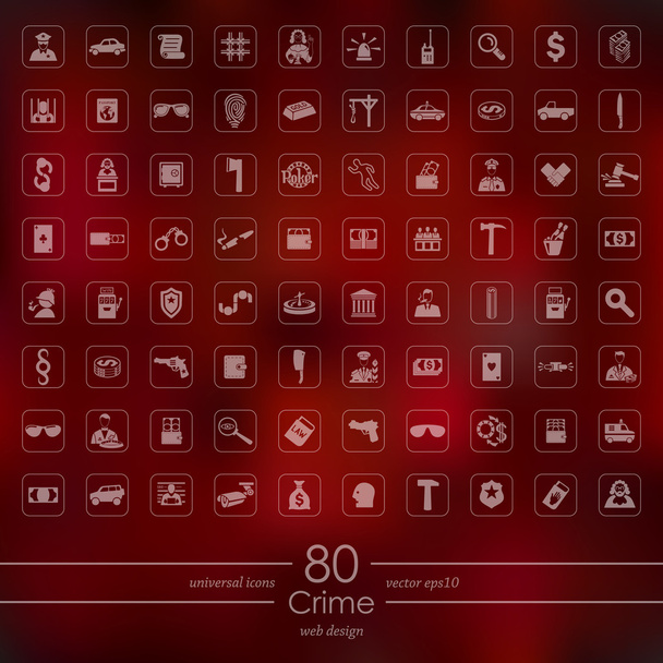 Set of crime icons - Vector, Image