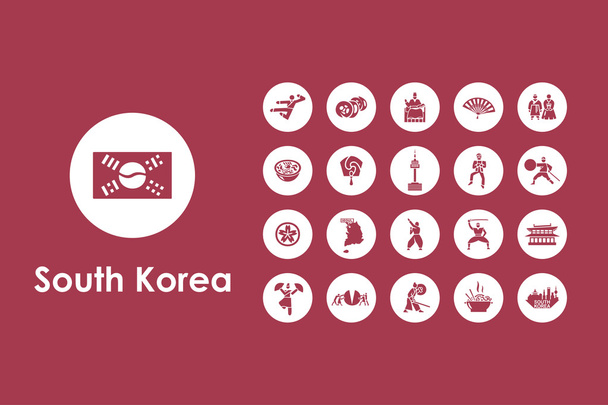 Σύνολο εικονιδίων απλό Νότια Κορέα - Διάνυσμα, εικόνα
