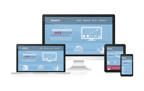 Responsive web desing vector on different devices. - Vector, Image