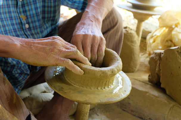 potter making clay pots - Photo, Image