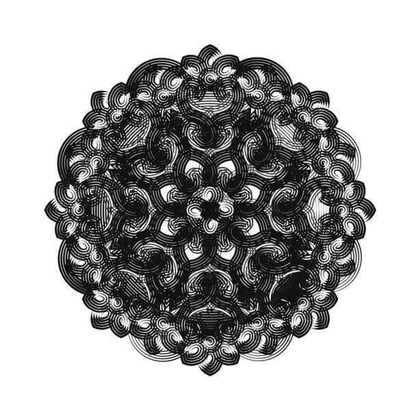 контур, Мандала. этнический, религиозный элемент дизайна с круговой структурой
 - Вектор,изображение