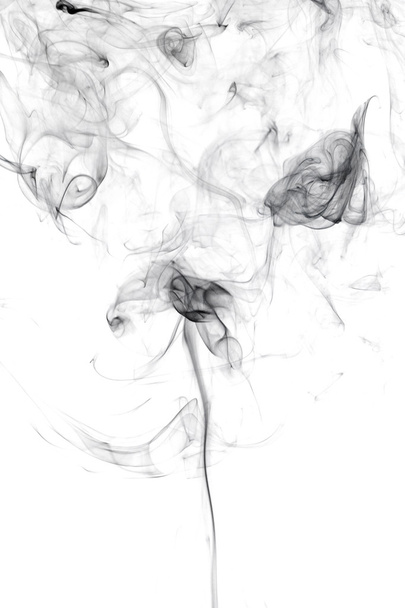 black smoke on a white background - Foto, Bild