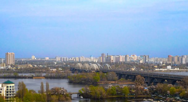Railway bridge across Dnieper river - Photo, Image