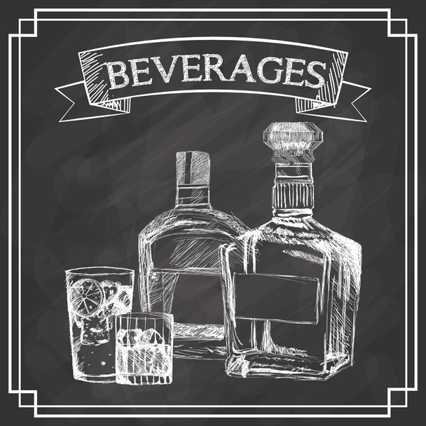 Gráfico de boceto Bebidas, ilustración vectorial
 - Vector, imagen