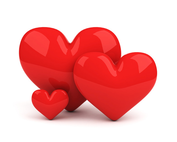 Three red hearts - Foto, Imagen