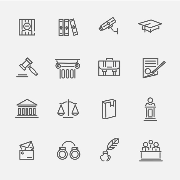 Legal, law and justice icon set - ベクター画像
