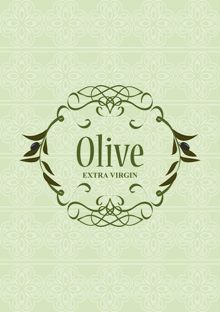 olive pattern label - Wektor, obraz