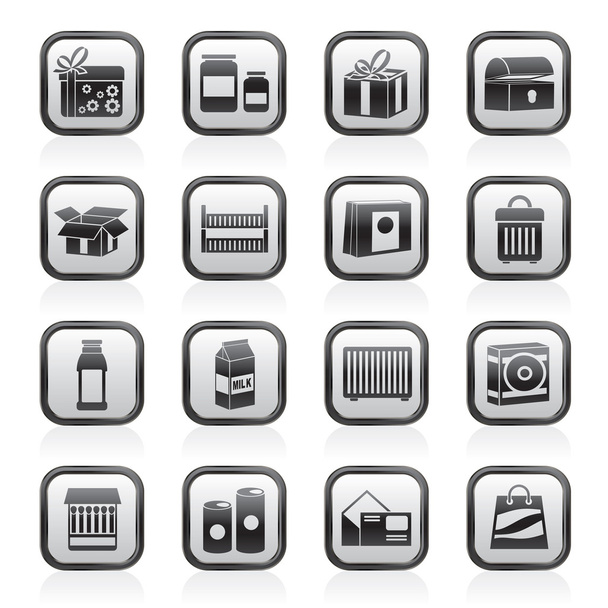 Different kind of package icons - Vektör, Görsel