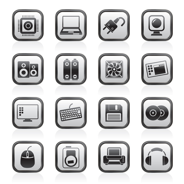 Computer Items and Accessories icons - Вектор,изображение