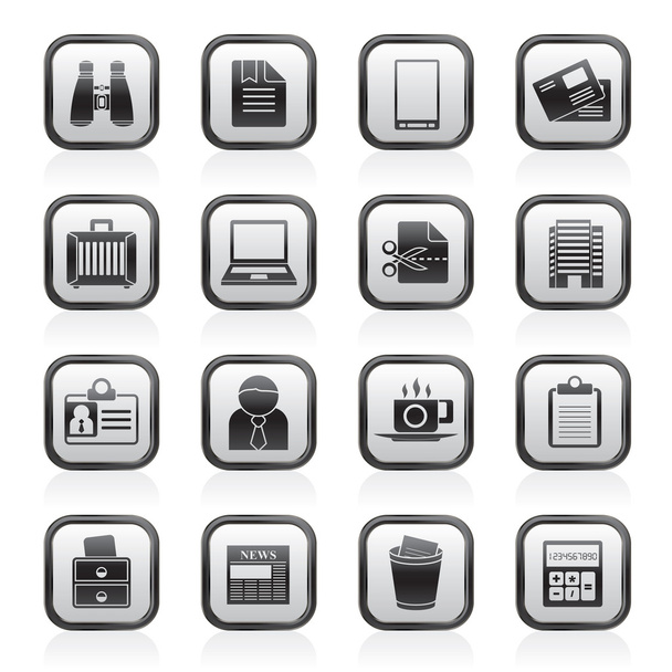 Ícones de elementos de negócios e escritório
 - Vetor, Imagem