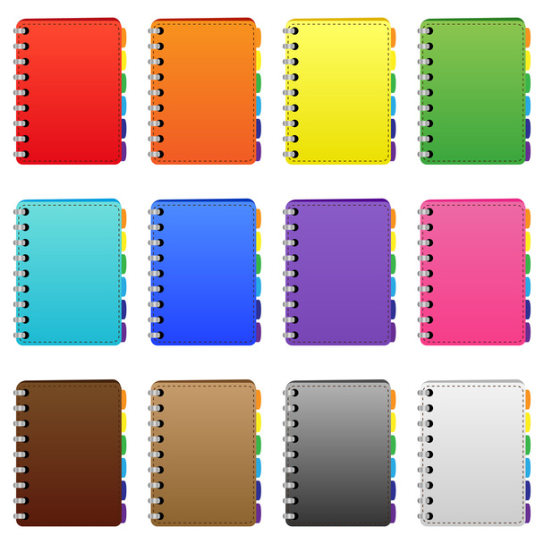 Set of coloured diarys - Vetor, Imagem