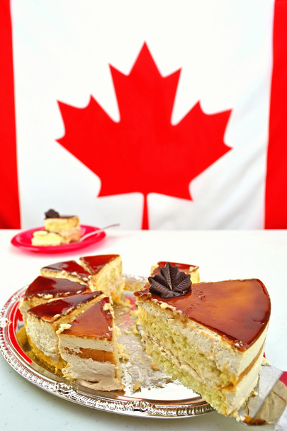 Slice of Maple Mousse Cake for Canada Day Celebrations - Photo, Image