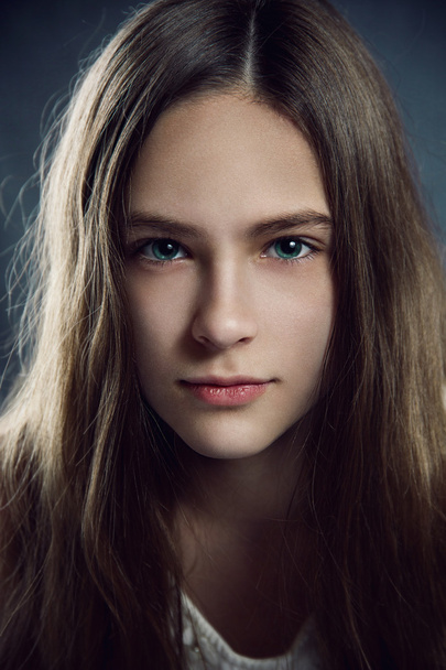 Close-up portrait of young teen girl - Fotó, kép