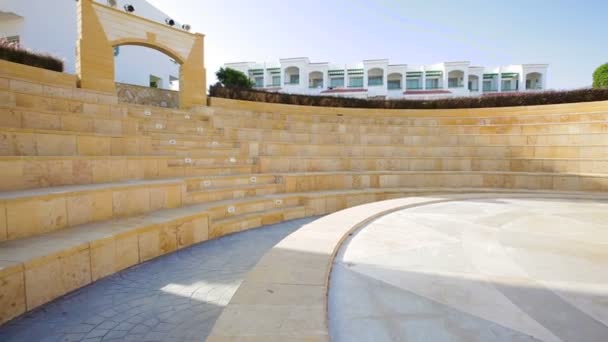 stone amphitheater for performances on territory of hotel - Footage, Video