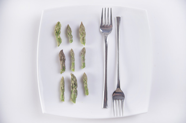 Raw asparagus tips - Photo, Image