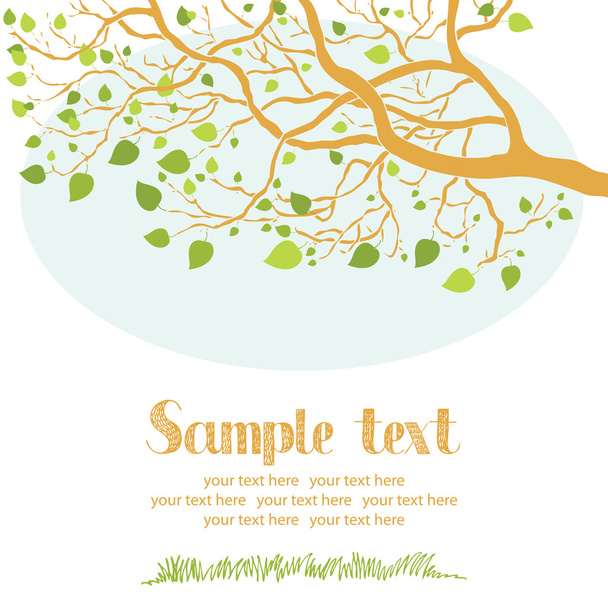 Spring tree card - Vector, afbeelding