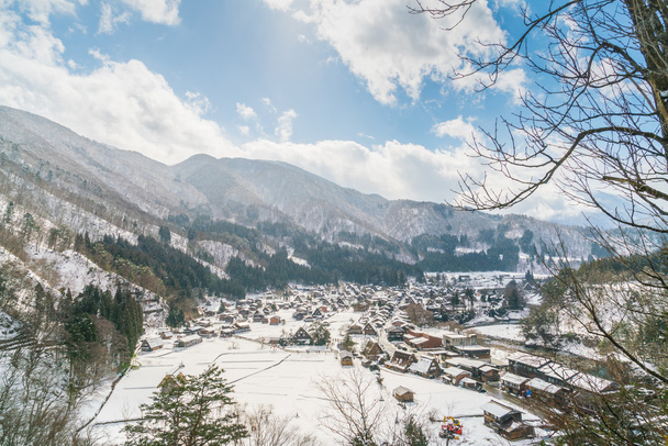 beautiful village in winter mountains - Photo, Image