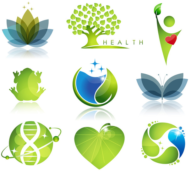 Wellness and ecology symbols - Vector, Image